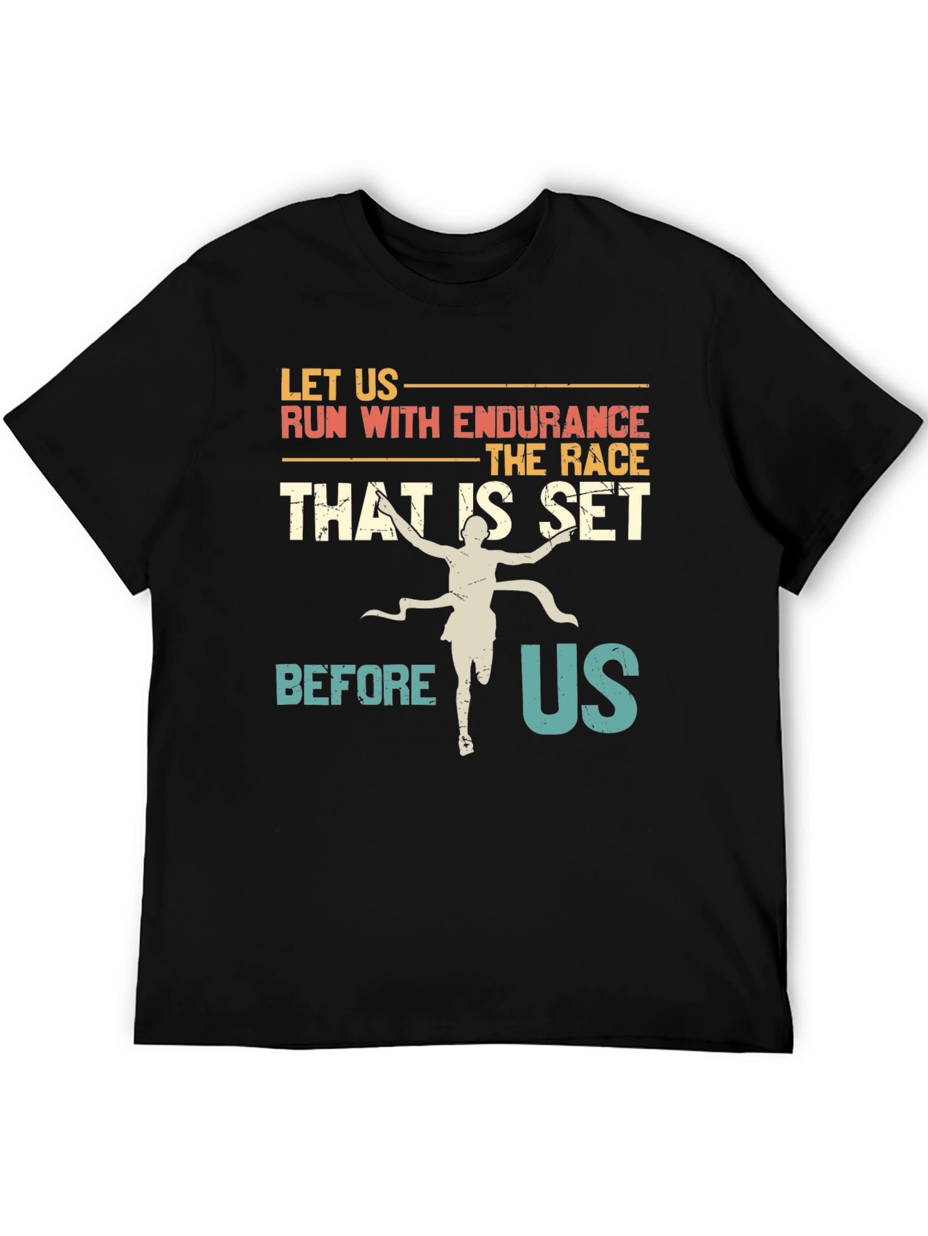 Black Endurance Race Graphic T-Shirt - Inspiring Design view 5