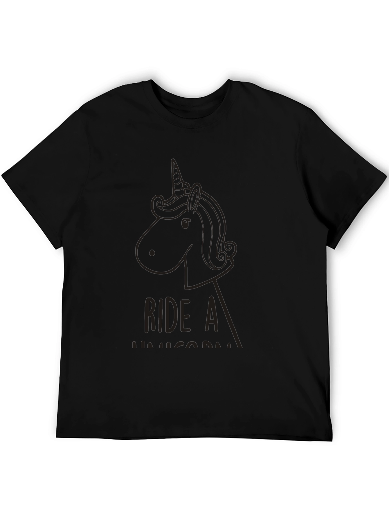 Black Ride a Unicorn Black Graphic Tee view 5