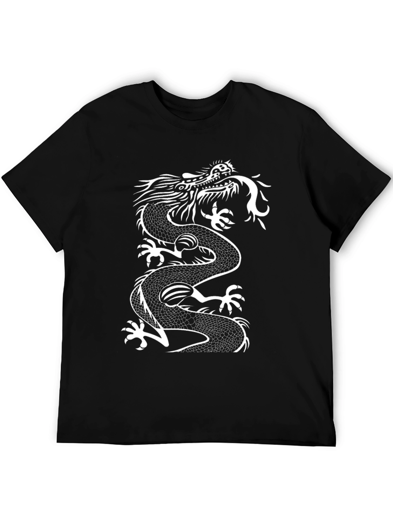 Black Dragon Graphic Tee - Men's Black Cotton T-Shirt view 5