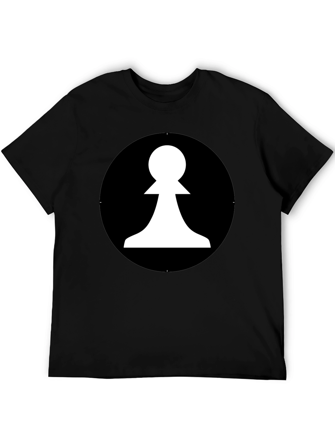 Black Chess Pawn Graphic Tee - Black Cotton T-Shirt view 5