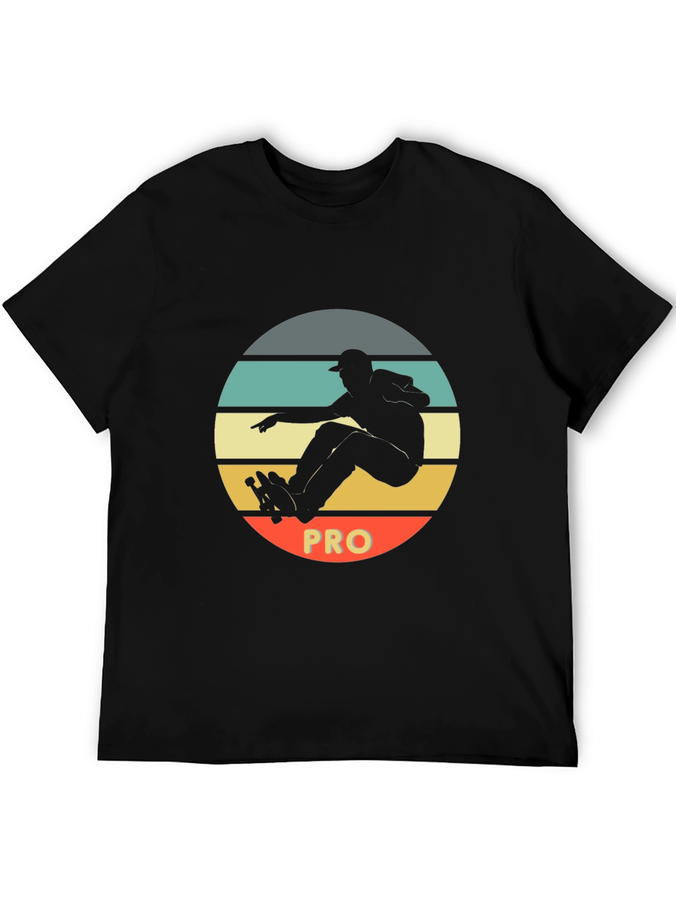 Black Skateboard Pro Black T-Shirt view 5