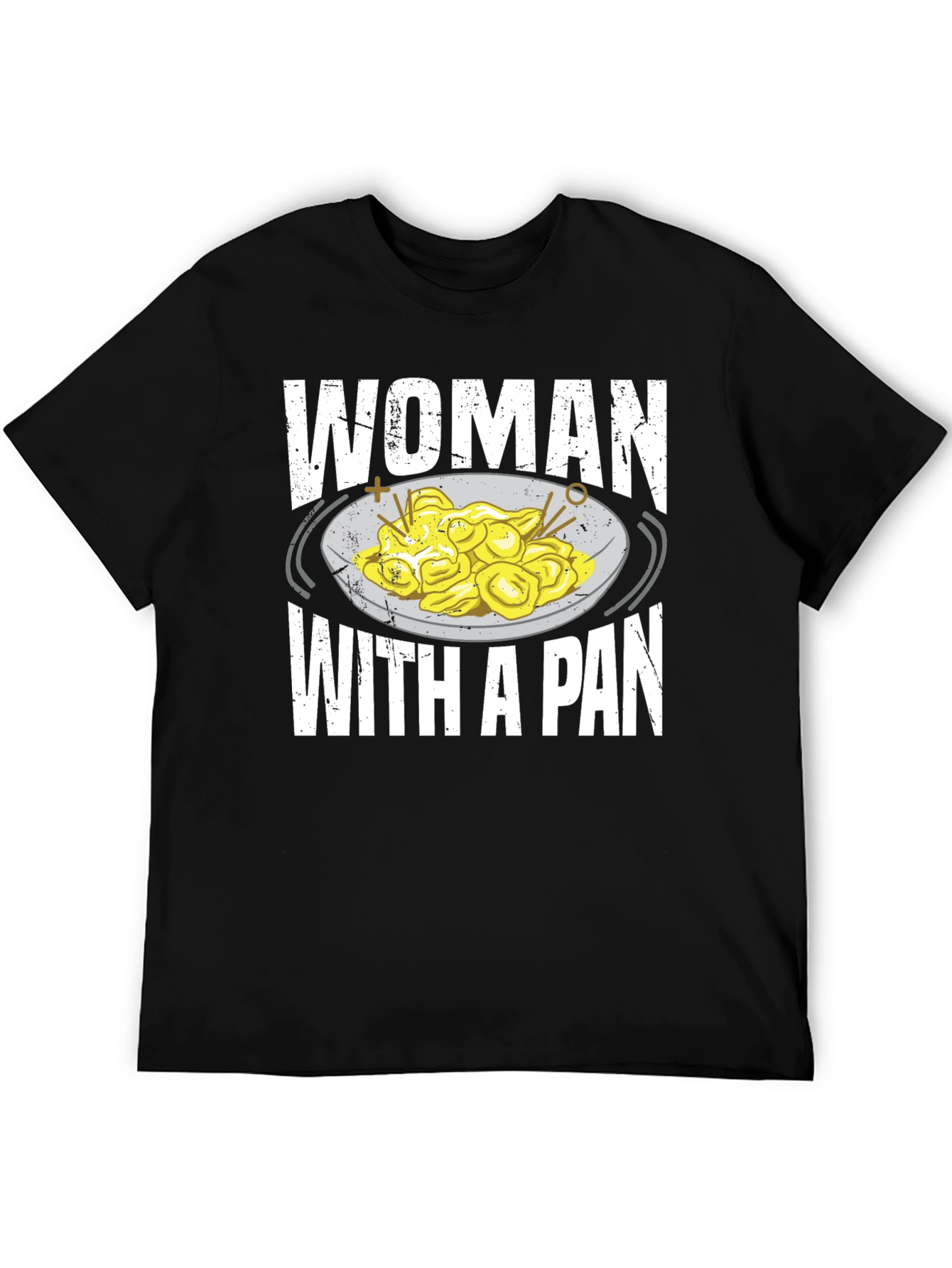 Black Woman With A Pan T-Shirt Funny Pasta Foodie Tee view 5