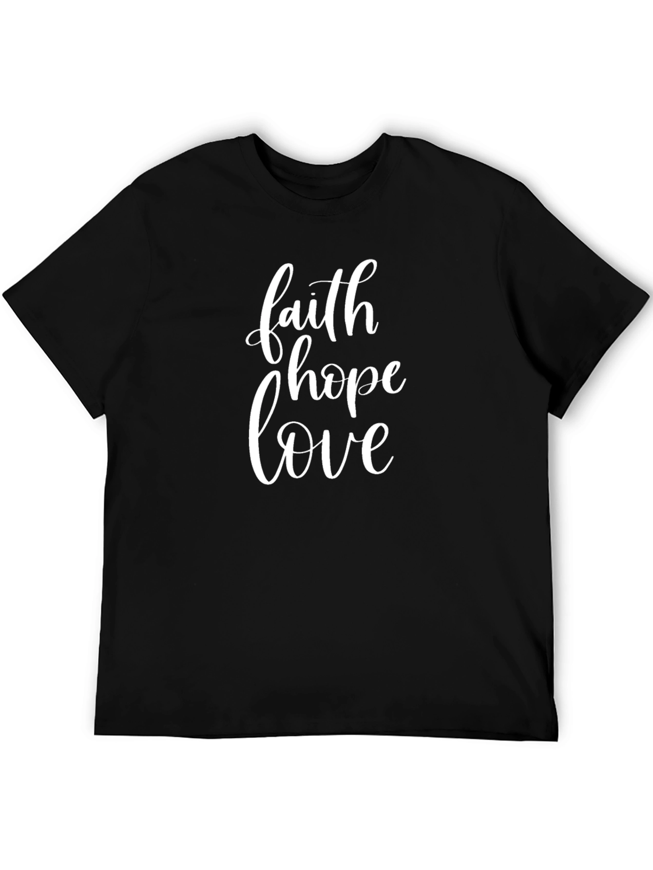 Black Faith Hope Love Graphic Tee - Black Cotton Shirt view 5