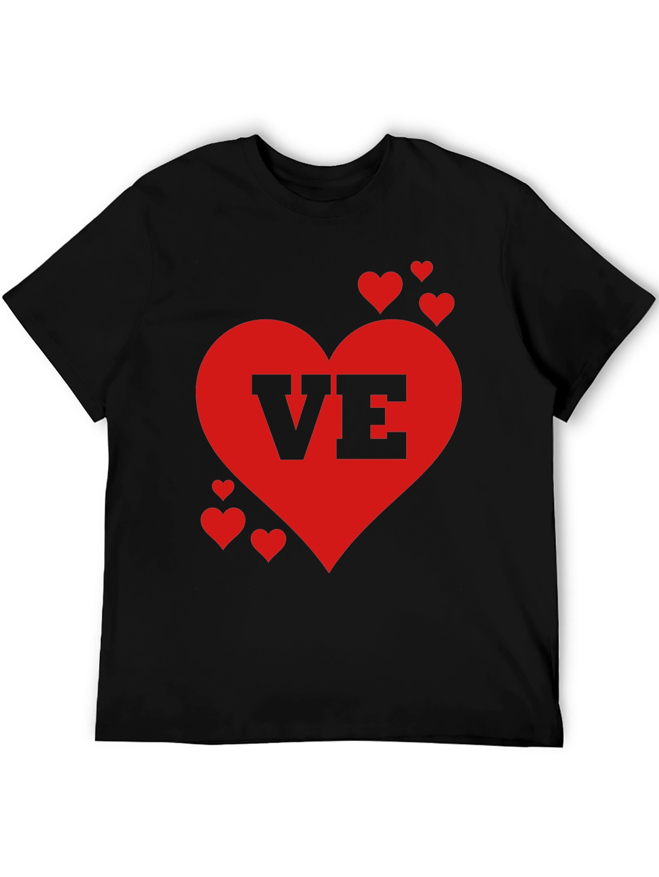 Black Love Valentine's Day Heart Graphic Tee Shirt view 5