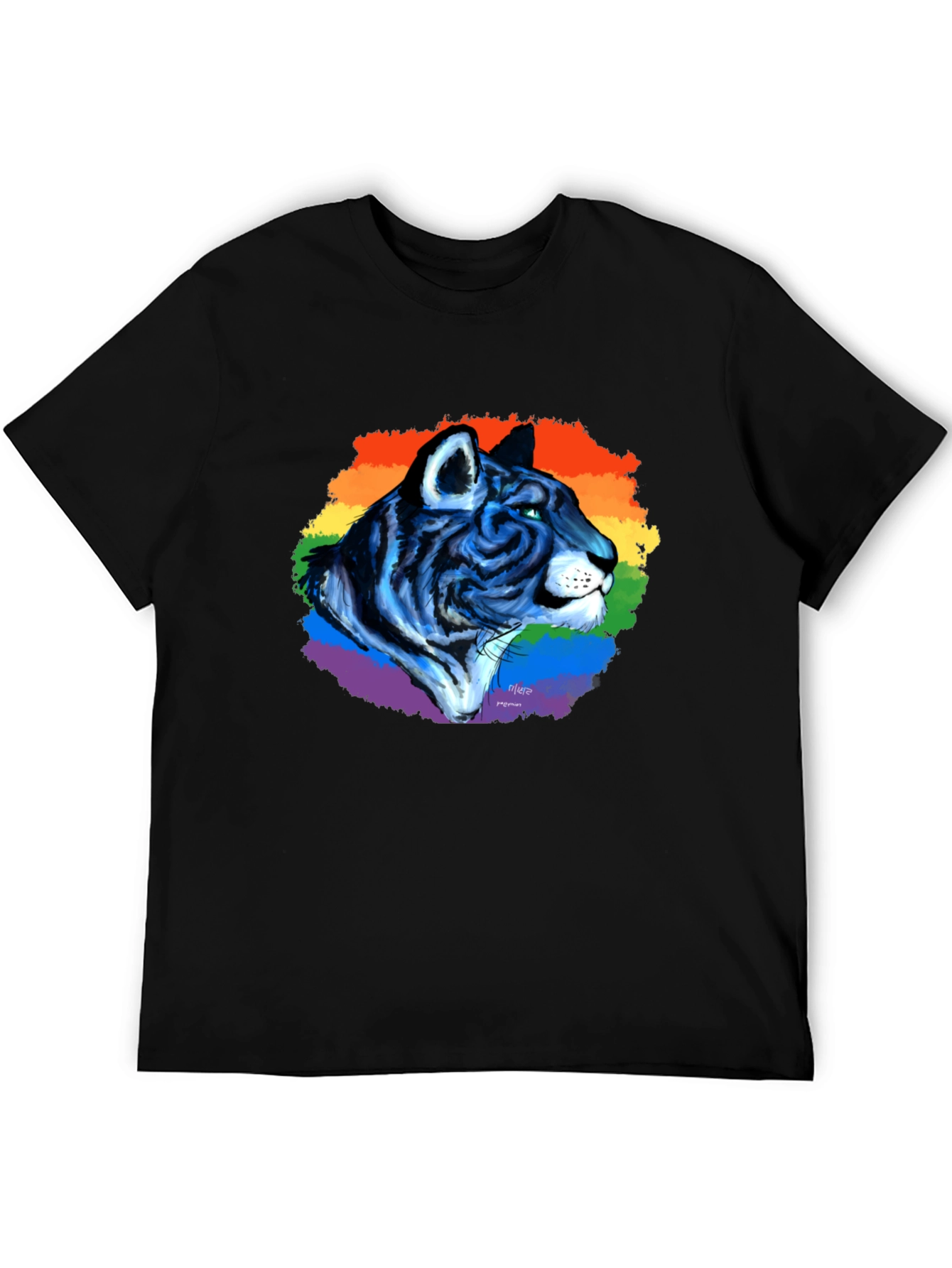 Black Rainbow Tiger Graphic Tee - Pride T-Shirt view 5