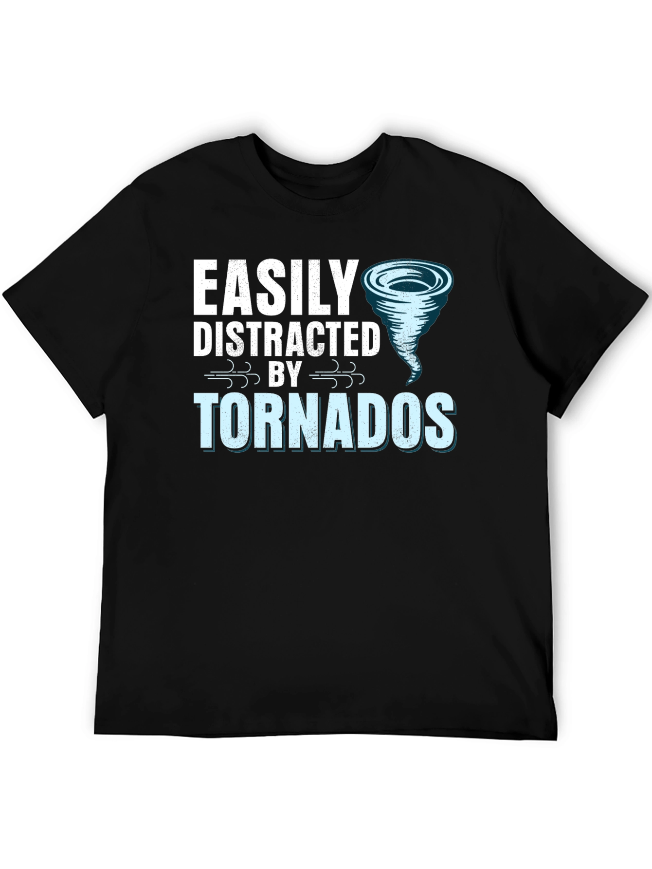 Black Easily Distracted by Tornadoes Graphic Tee view 5