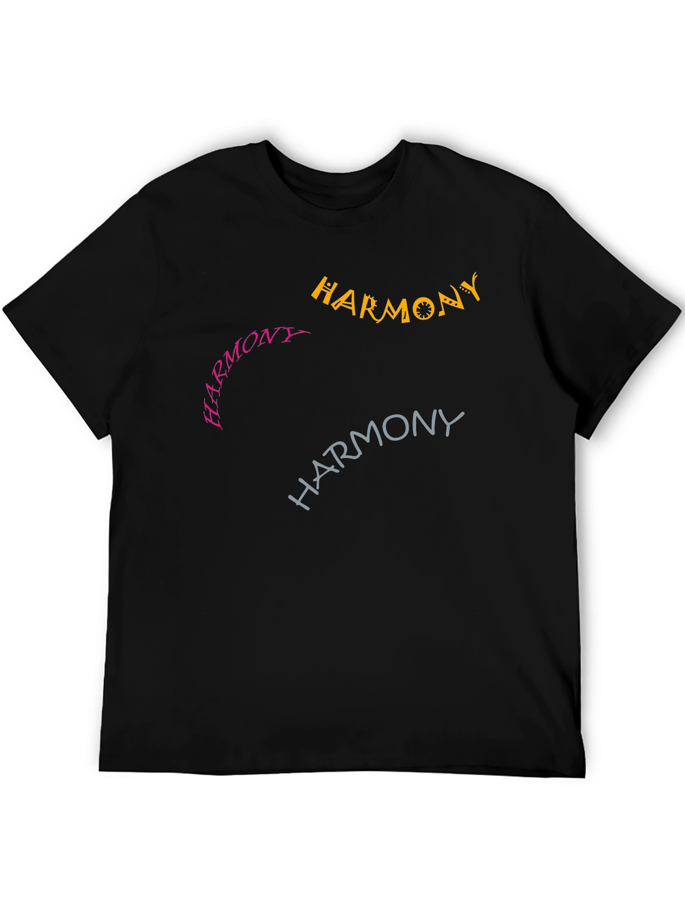 Black Harmony Tee - Graphic Design Black T-Shirt view 5