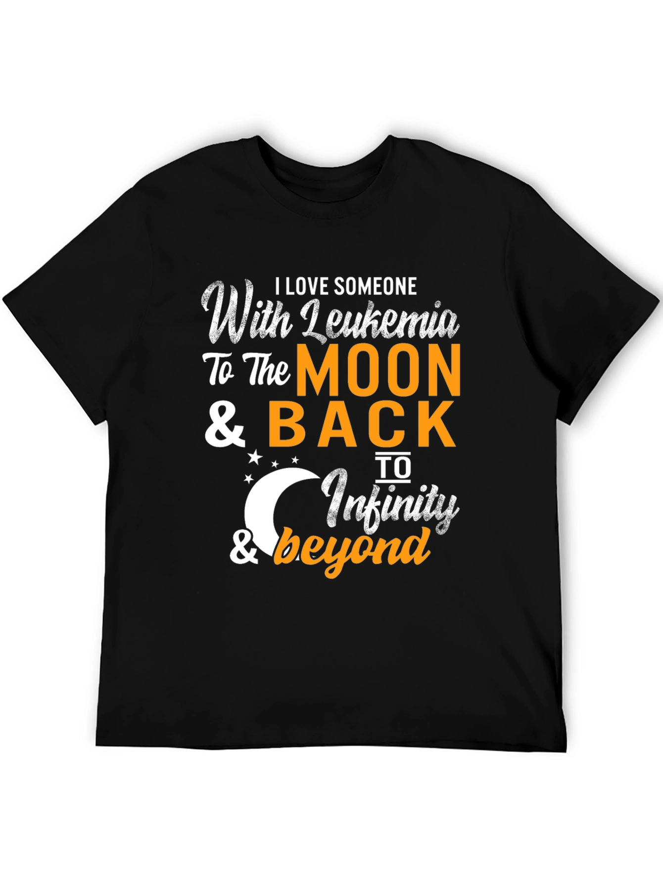 Black Leukemia Awareness T-Shirt - Love to the Moon view 5