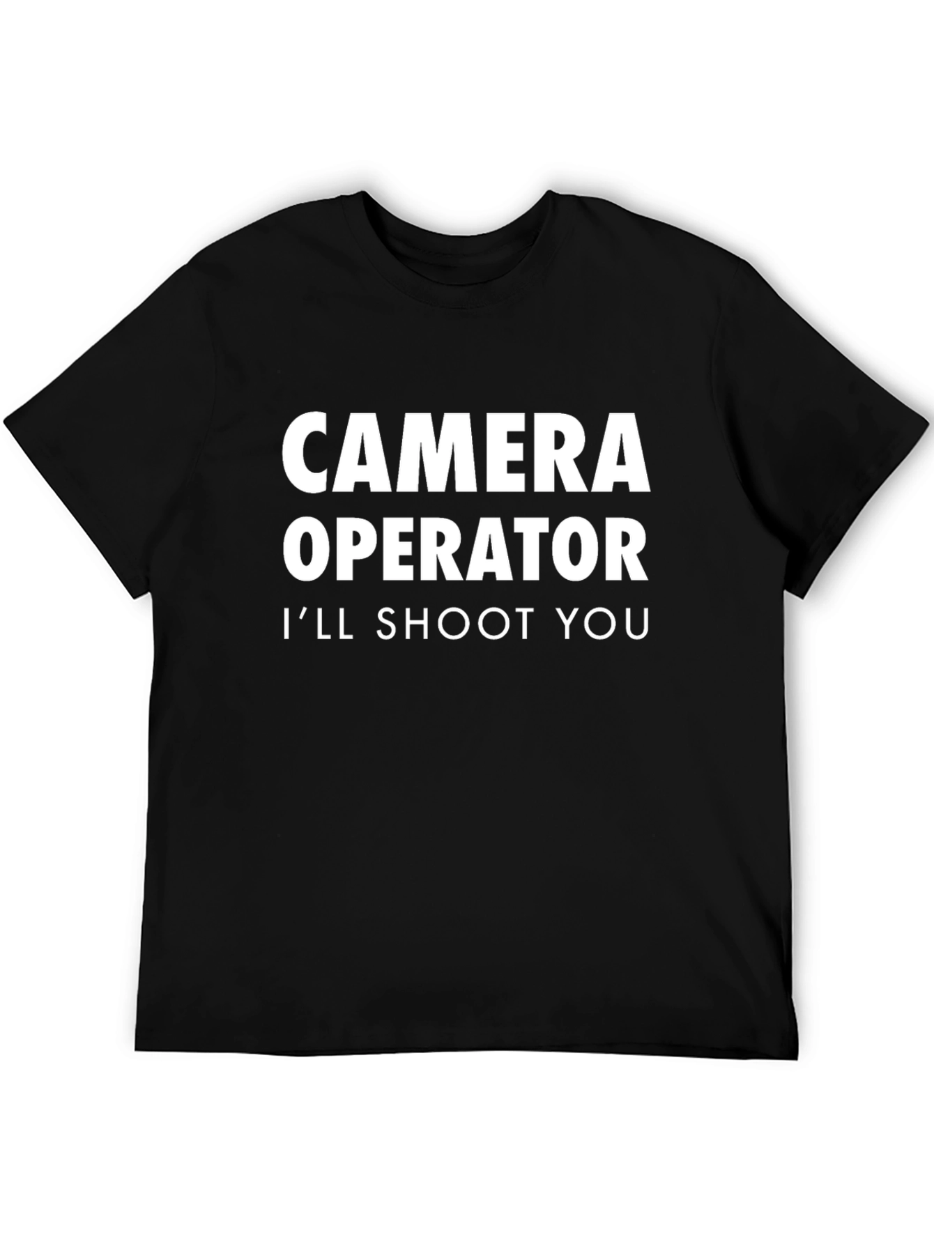 Black Camera Operator Humor Graphic Tee - I'll Shoot You view 5