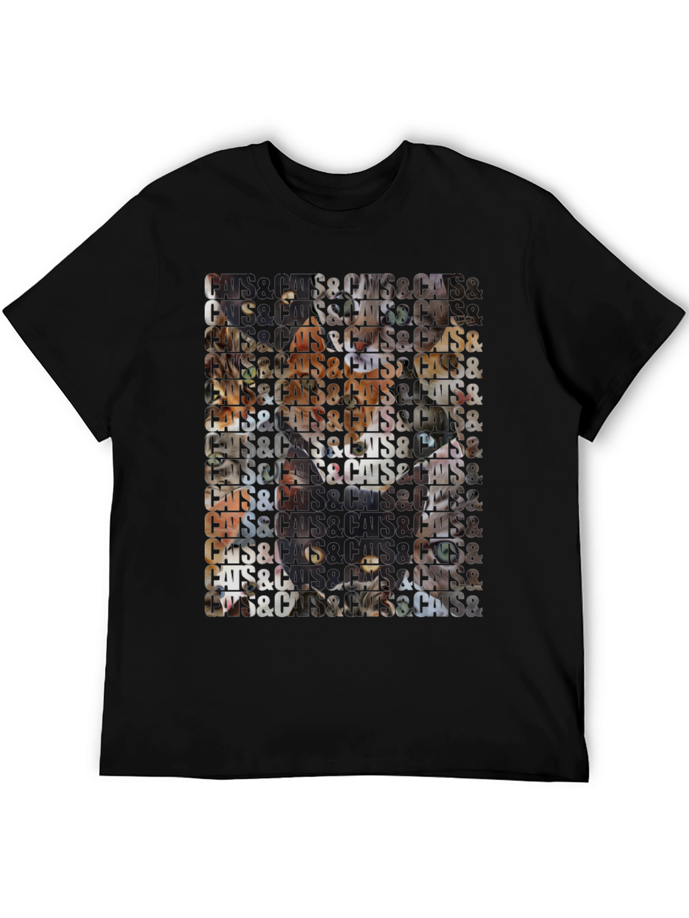 Black Cats Patterned Graphic T-Shirt view 5