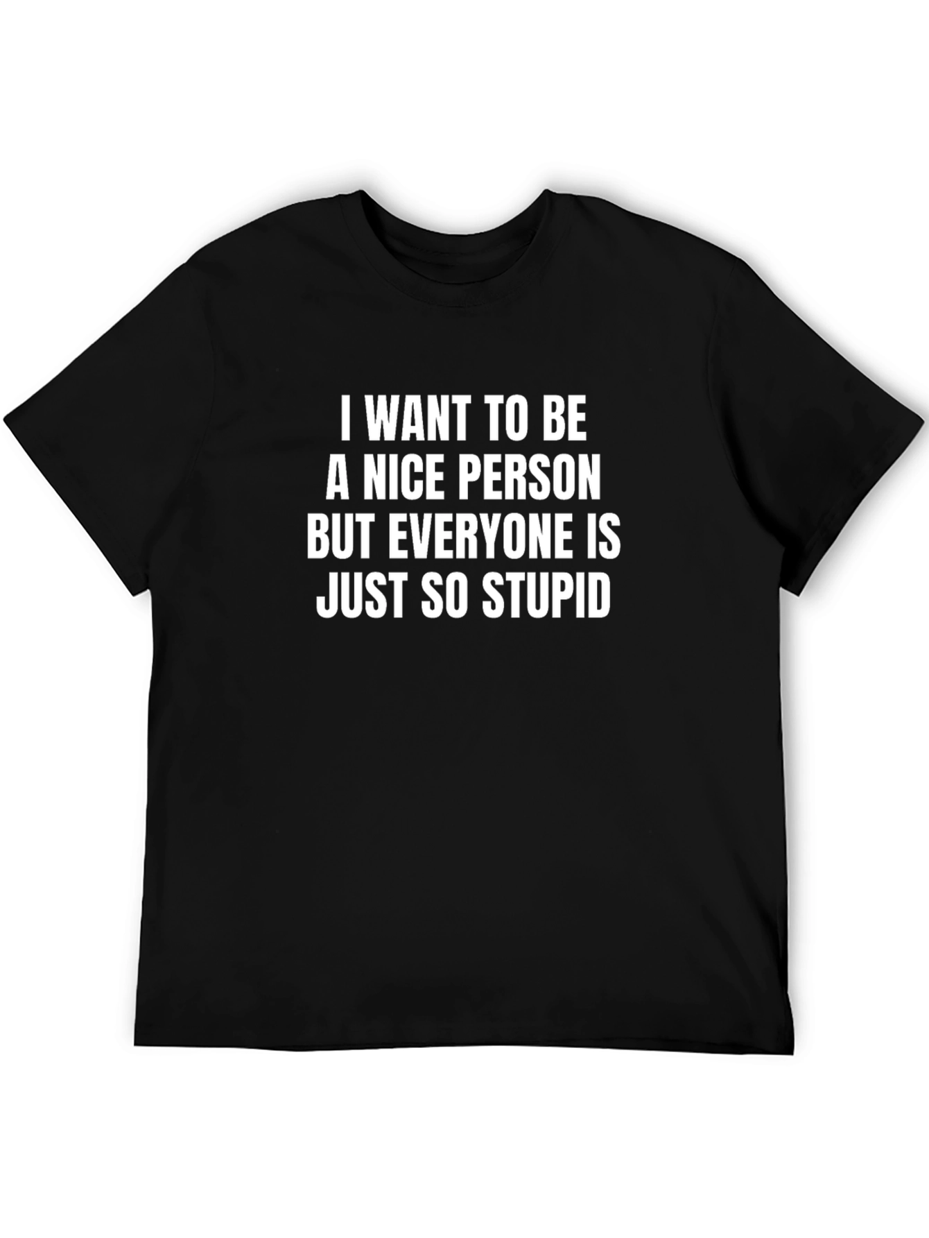 Black Funny Sarcastic T-Shirt - I Want To Be A Nice Person view 5