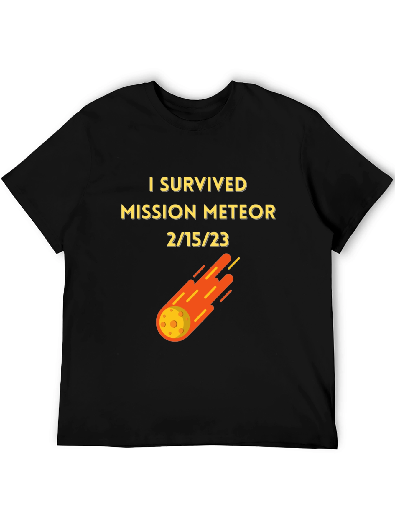 Black I Survived Mission Meteor Black T-Shirt view 5