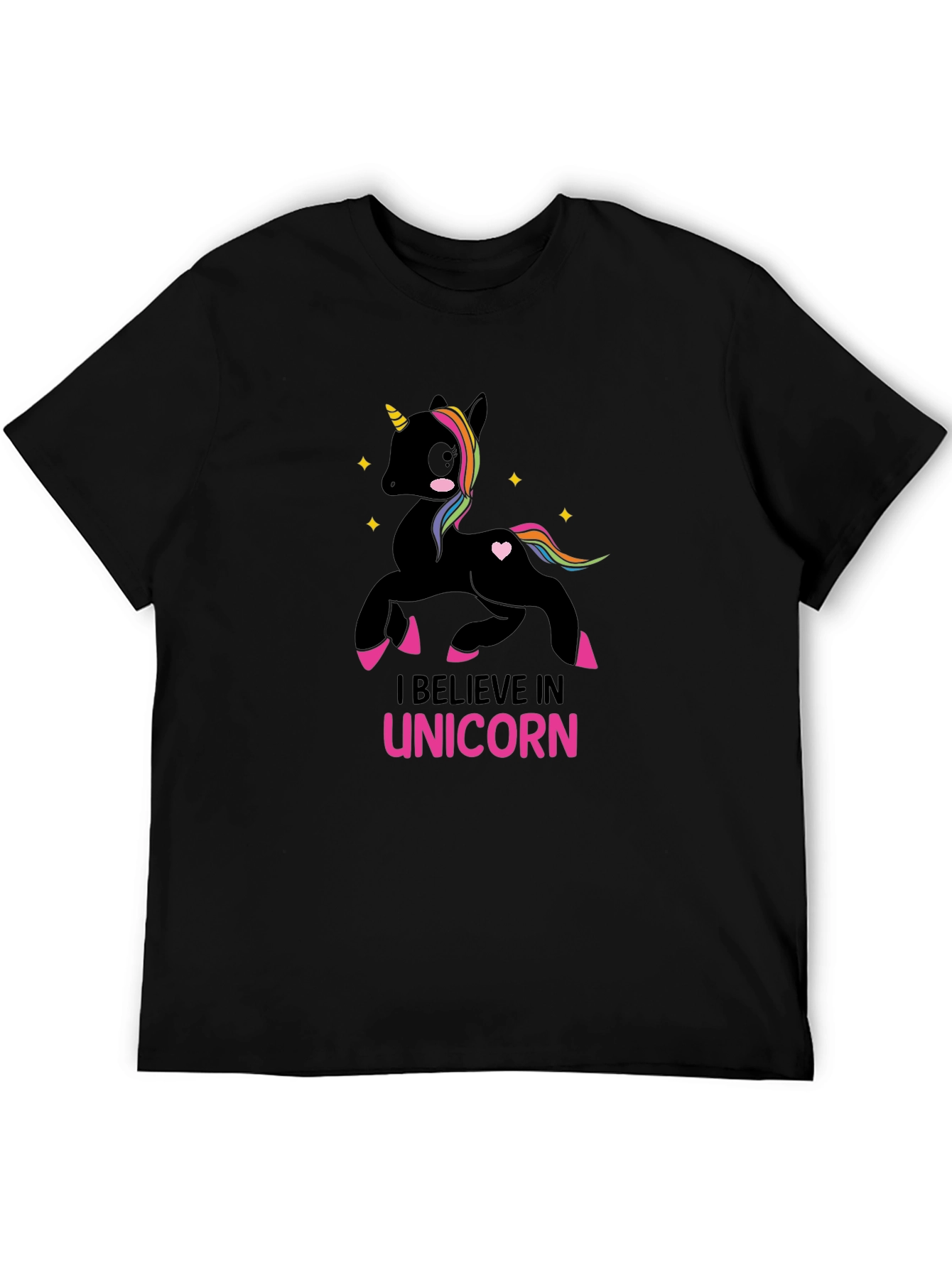I Believe in Unicorn Black T-Shirt - 5