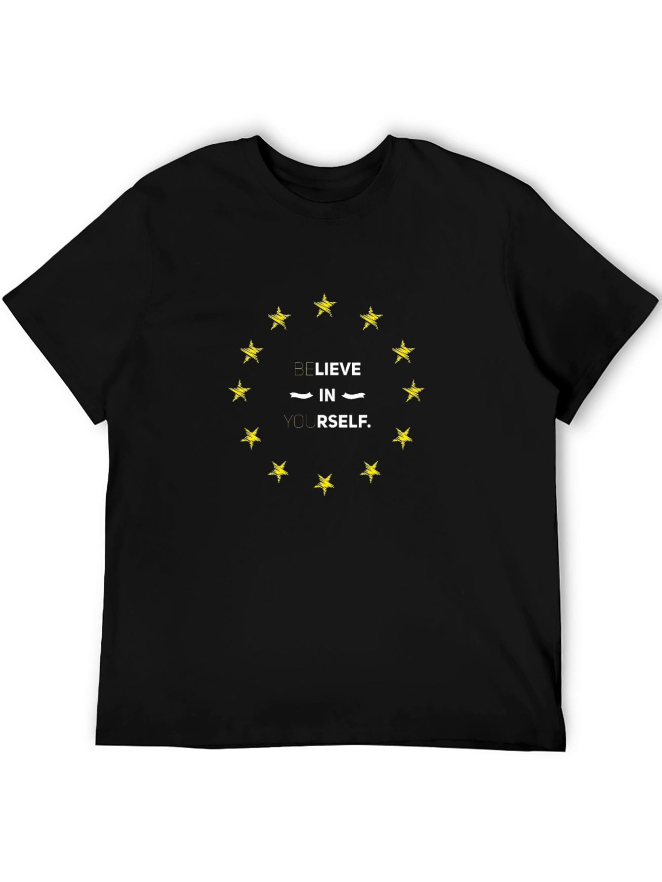 Black Believe In Yourself T-Shirt - Motivational Design view 5