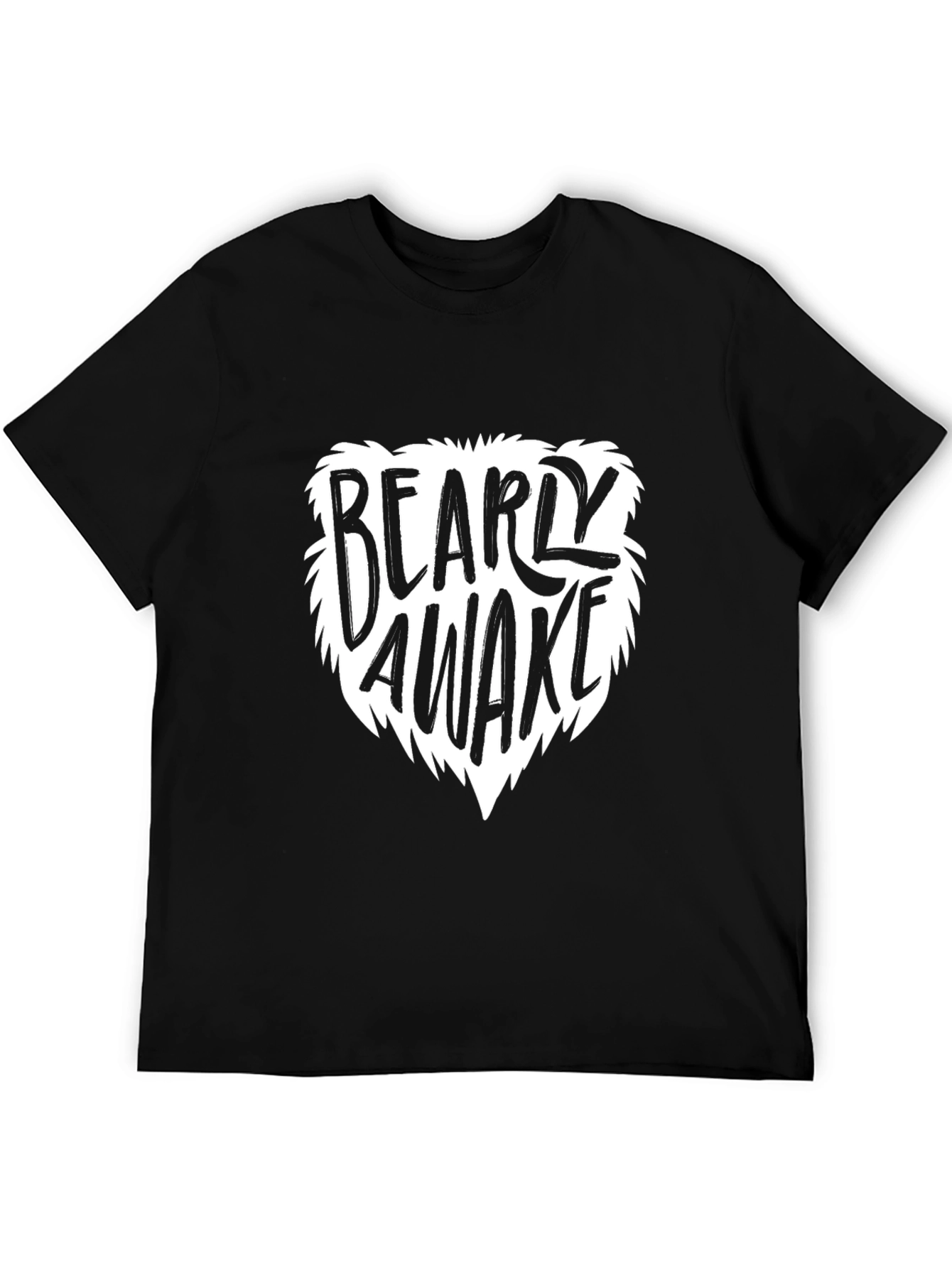 Black Bearly Awake Men's Black T-Shirt - Funny Graphic Tee view 5