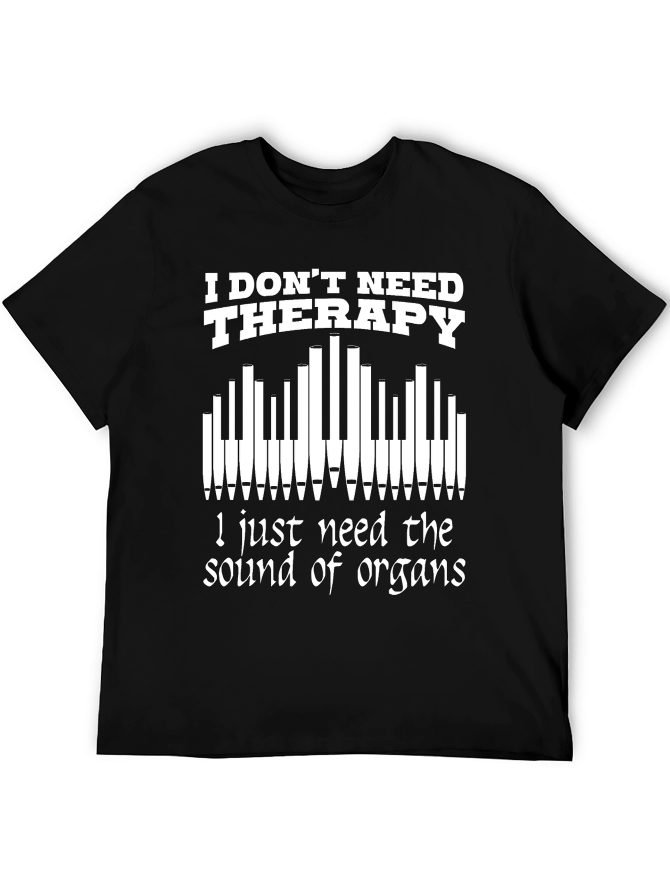 Black Organ Music Therapy T-Shirt view 5