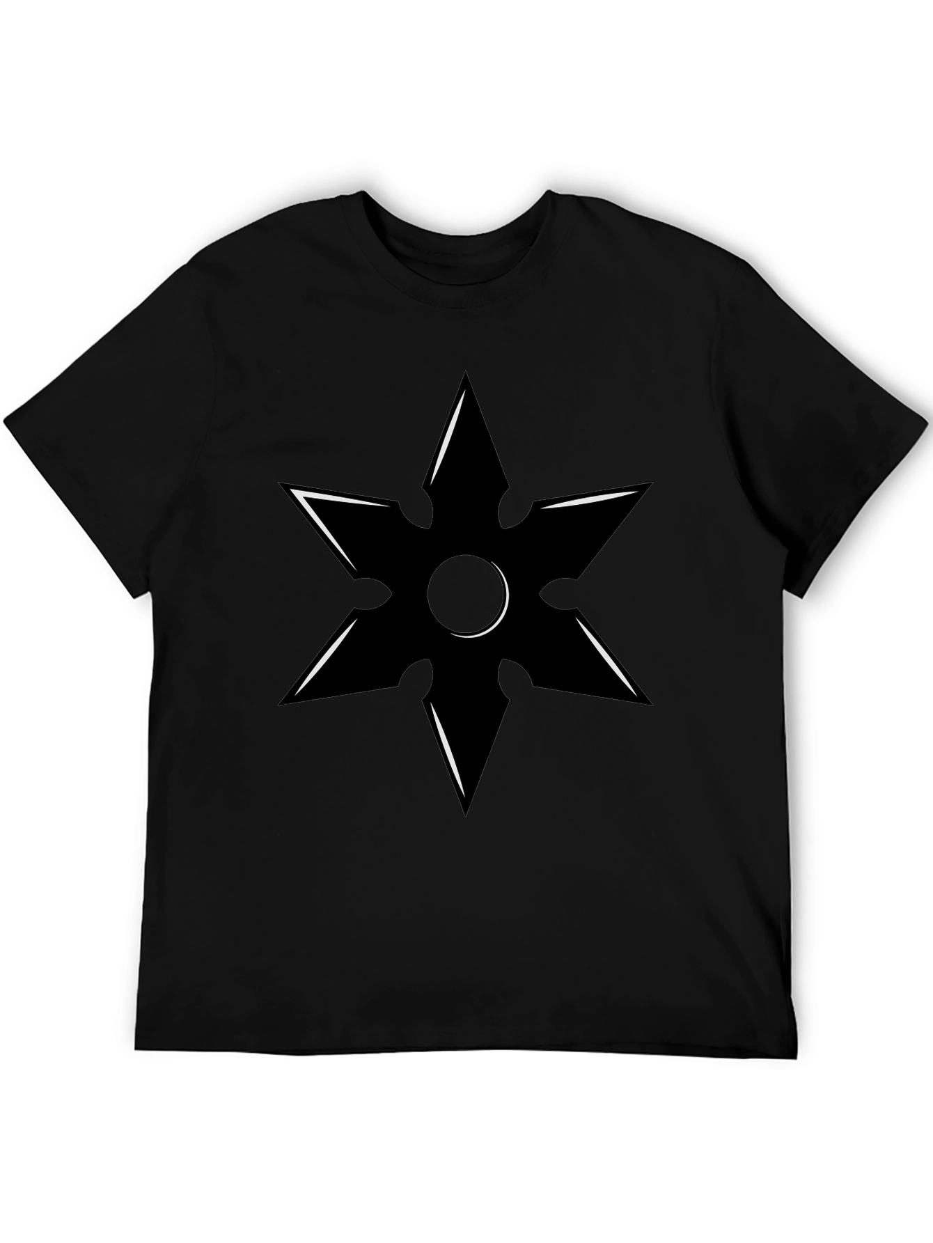 Black Ninja Star Graphic Tee - Black Martial Arts T-Shirt view 5