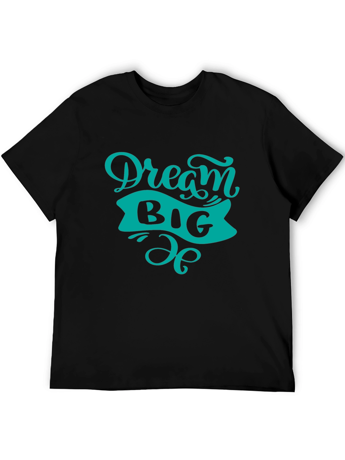 Black Dream Big Graphic Tee - Black Cotton T-Shirt view 5