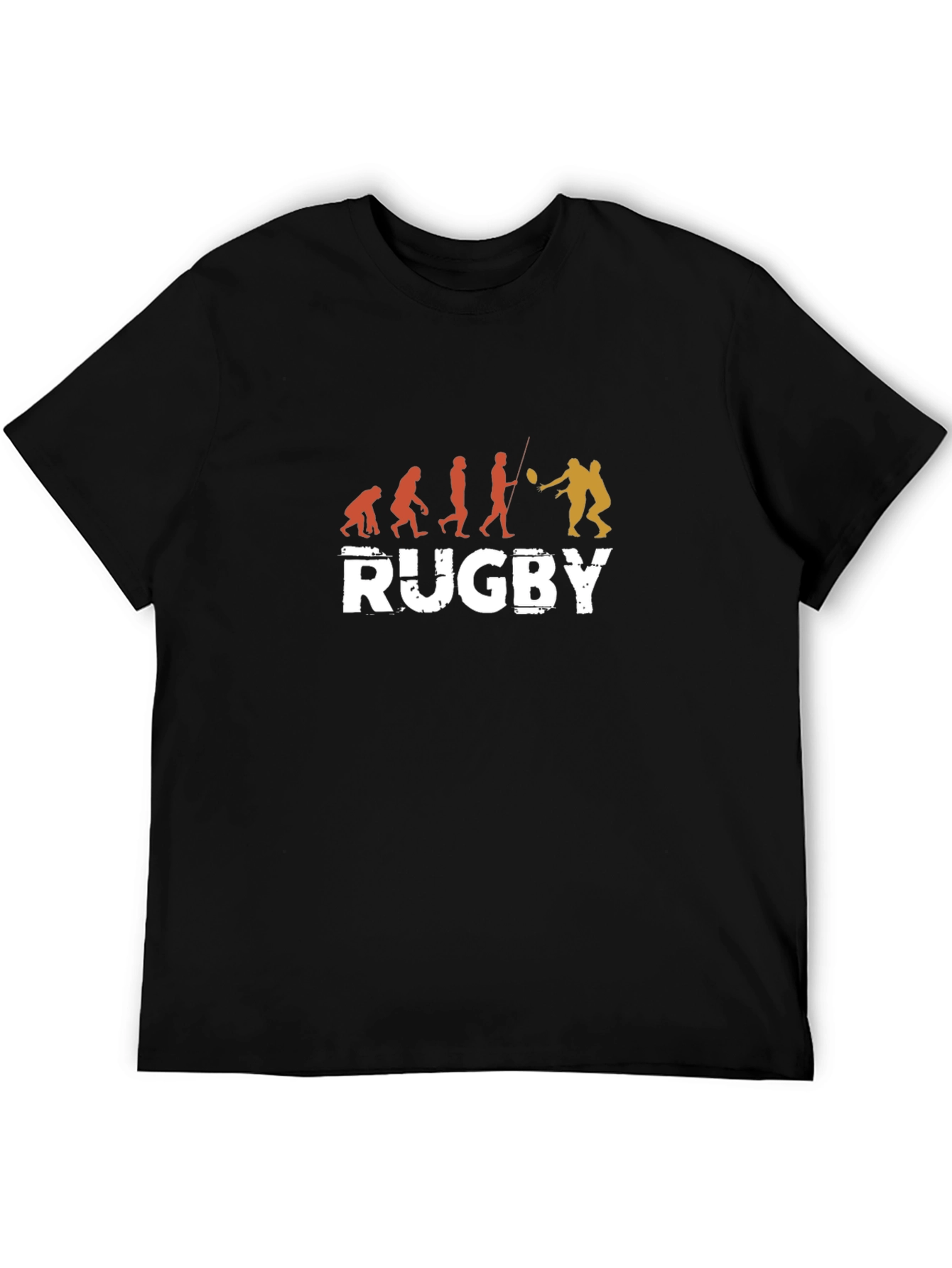 Black Rugby Evolution T-Shirt - Black Cotton Tee view 5