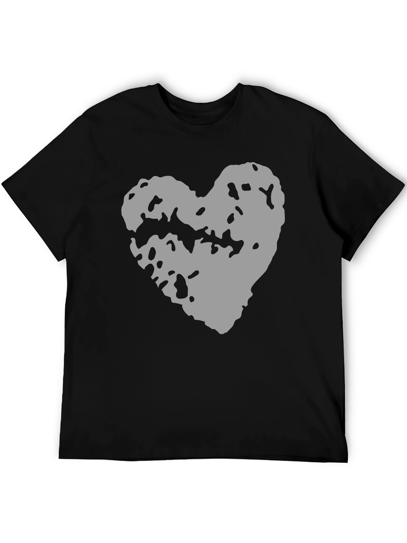 Black Abstract Heart Graphic Black Tee view 5