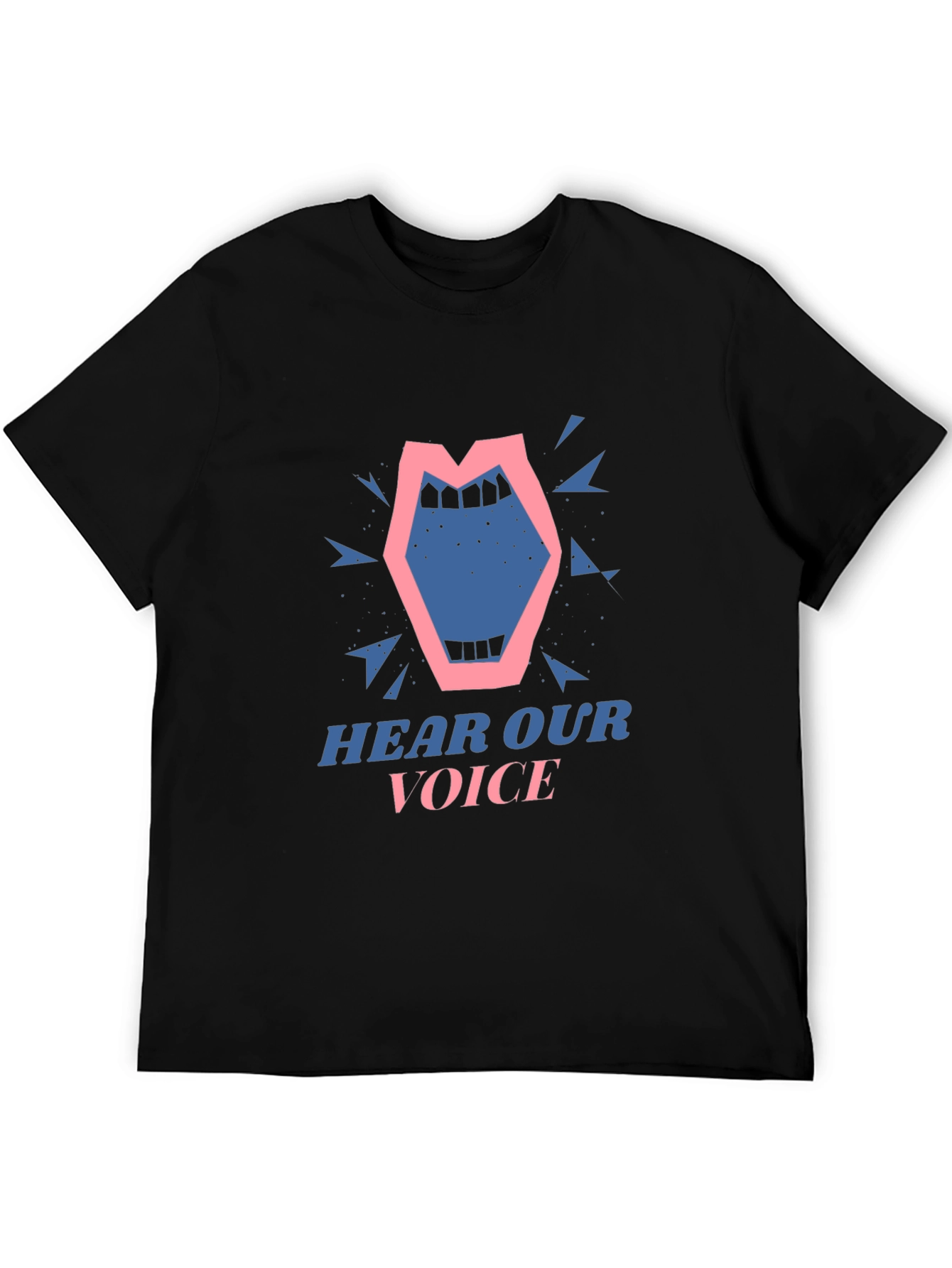 Black Hear Our Voice Graphic Tee - Unisex Black T-Shirt view 5