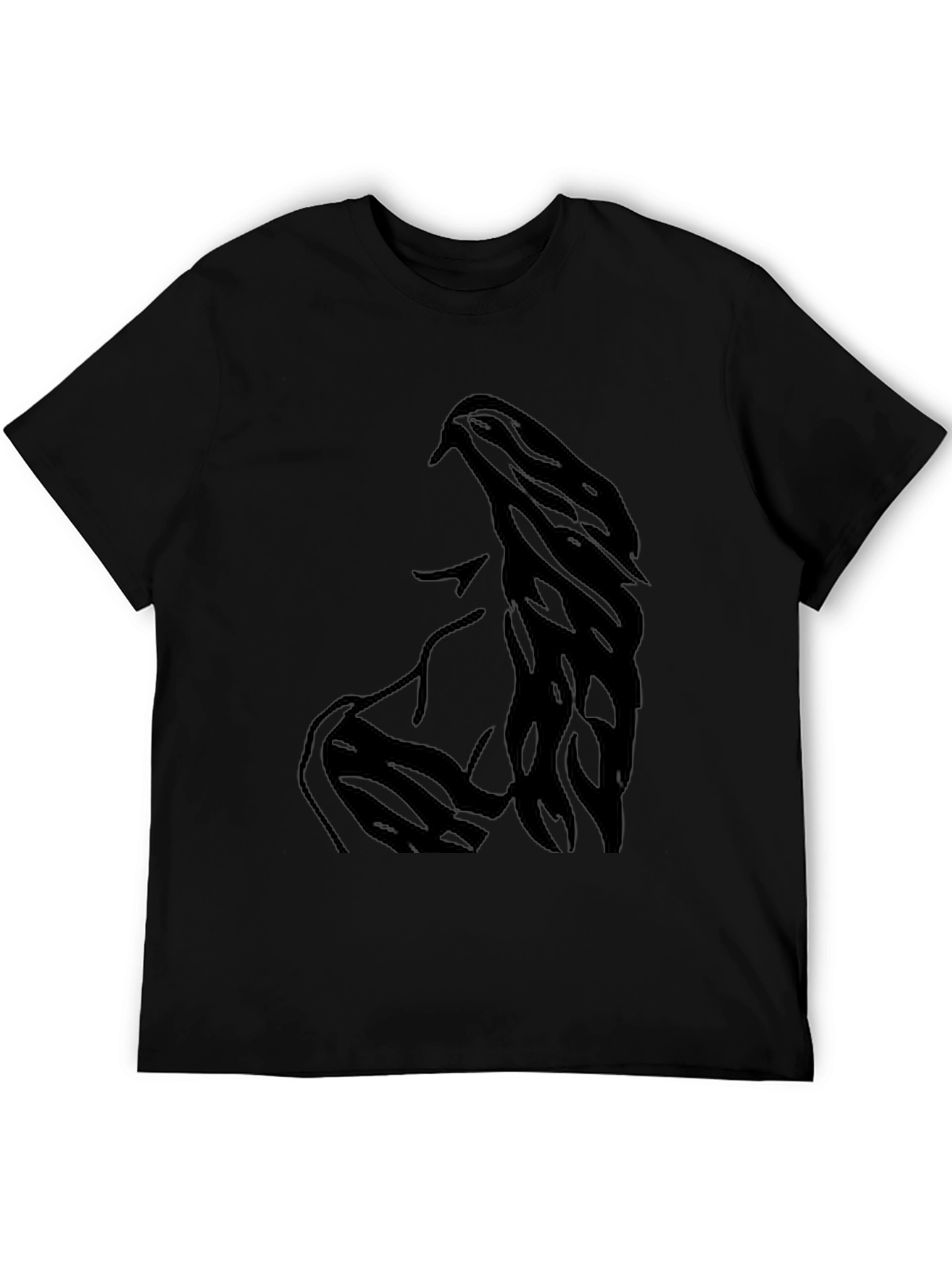 Black Black Graphic Tee: Woman Portrait Silhouette view 5