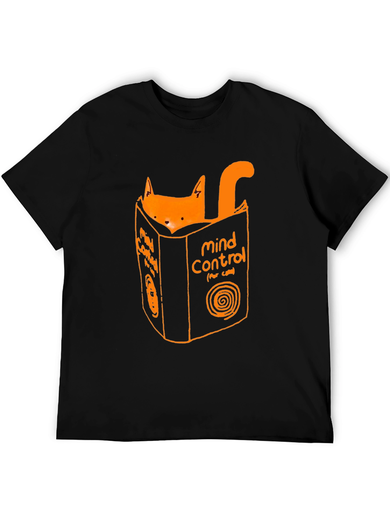 Black Mind Control Cat T-Shirt - Funny Graphic Tee view 5