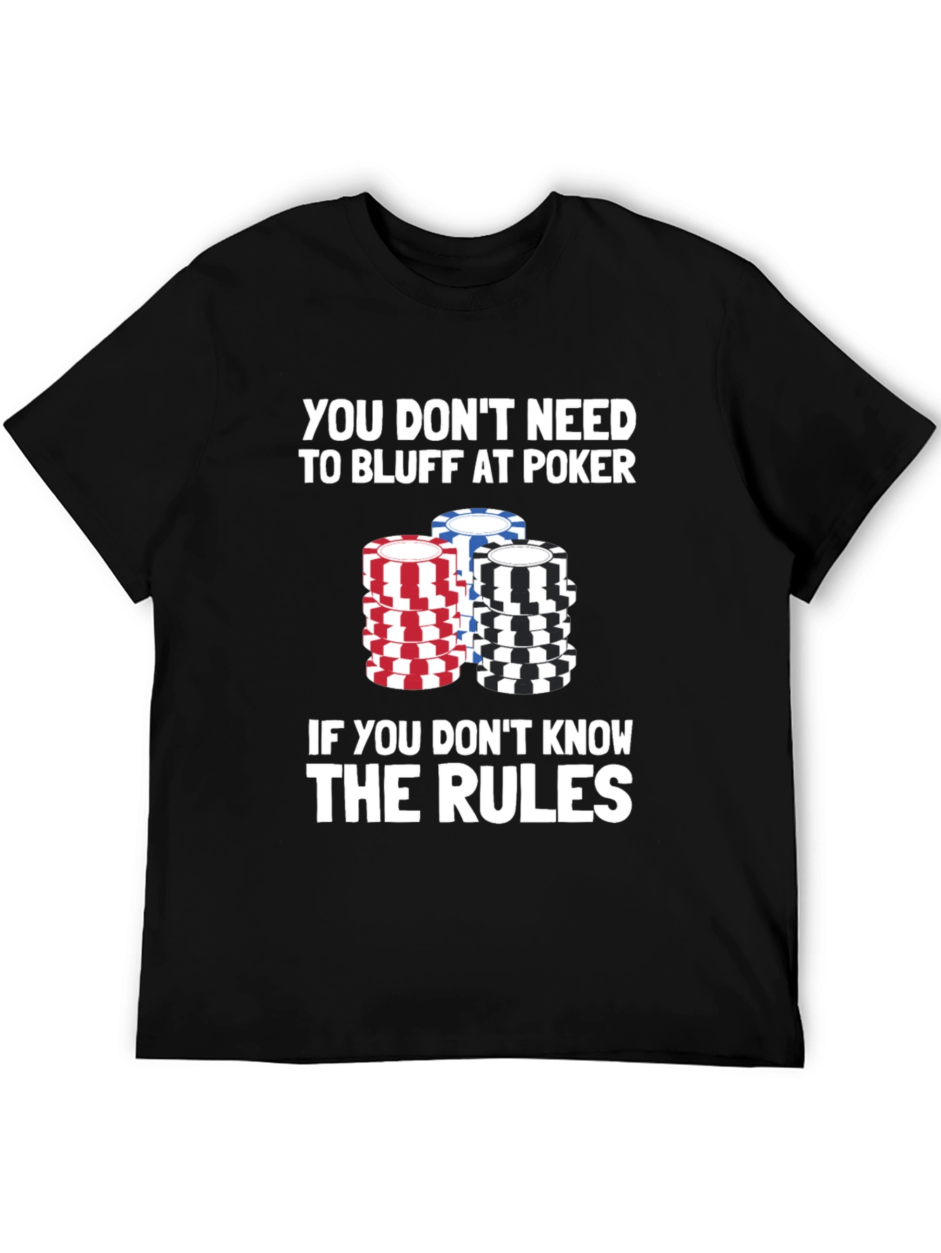 Black Poker Rules Graphic Tee view 5