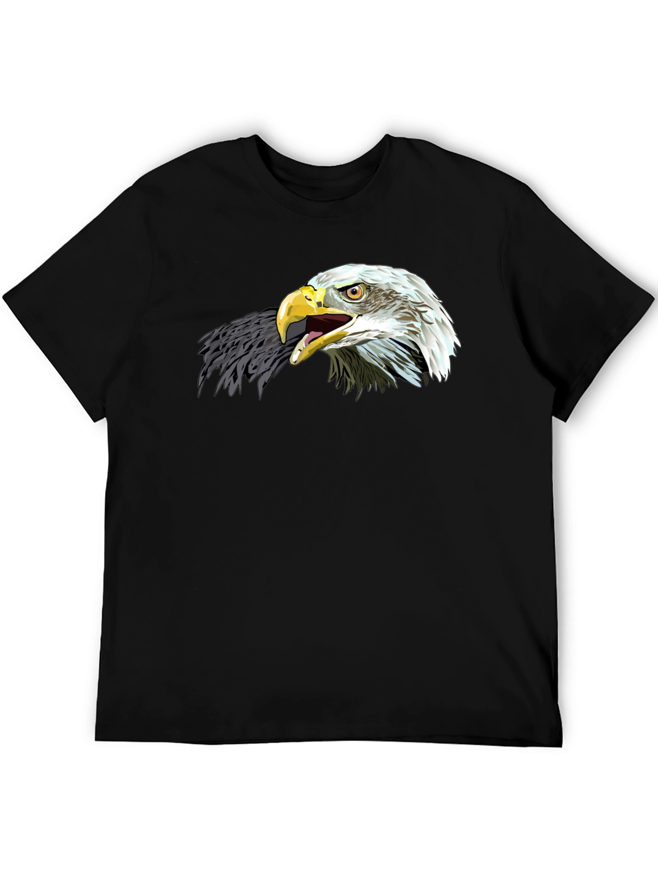 Black Bold Eagle Graphic Tee - Black Cotton Comfort view 5