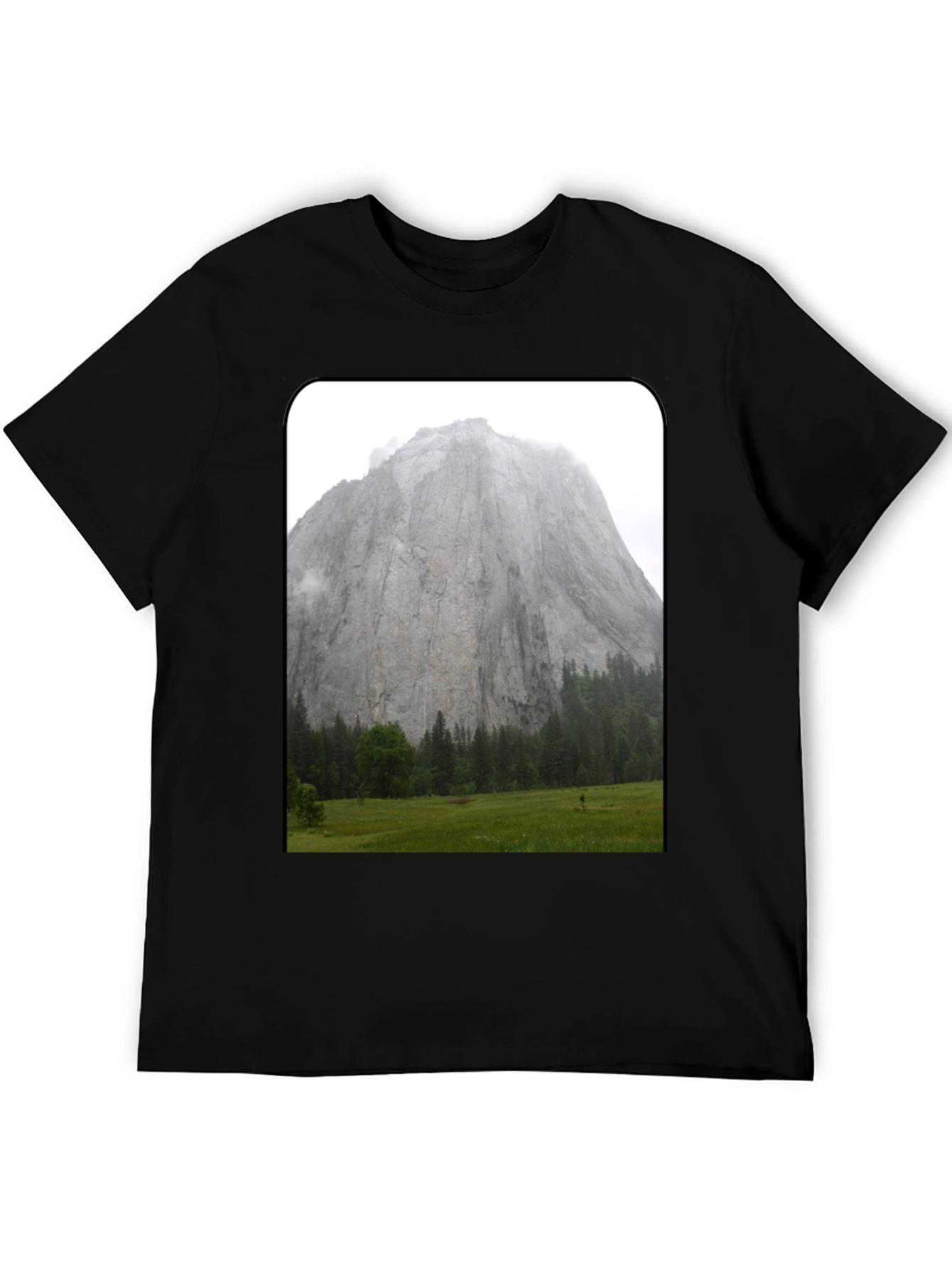 Black Mountain View Graphic Tee - Black Casual Shirt view 5