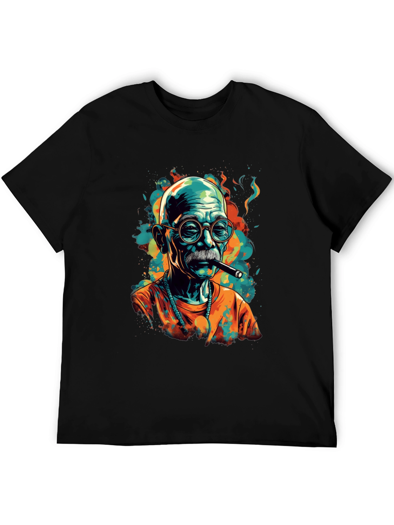 Black Cigar Smoker Graphic Tee - Unique Style view 5