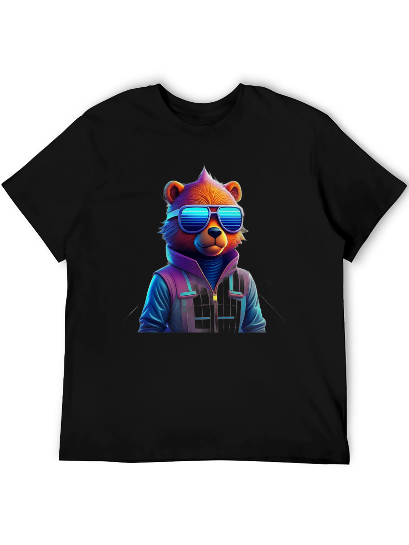 Cool Bear Graphic Tee - Black Cotton Blend Shirt - 5