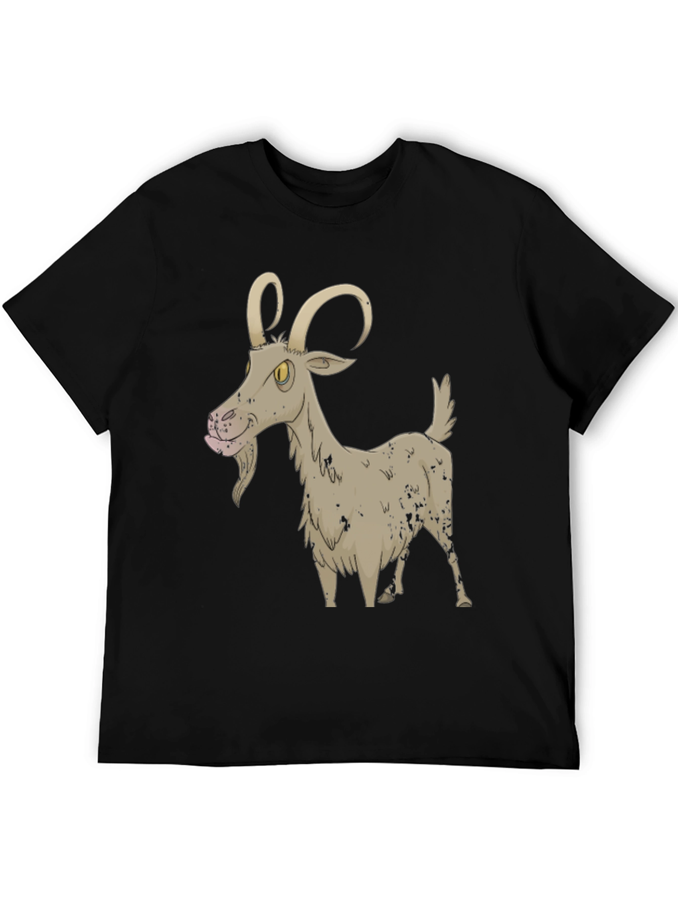 Black Cartoon Goat Black T-Shirt view 5