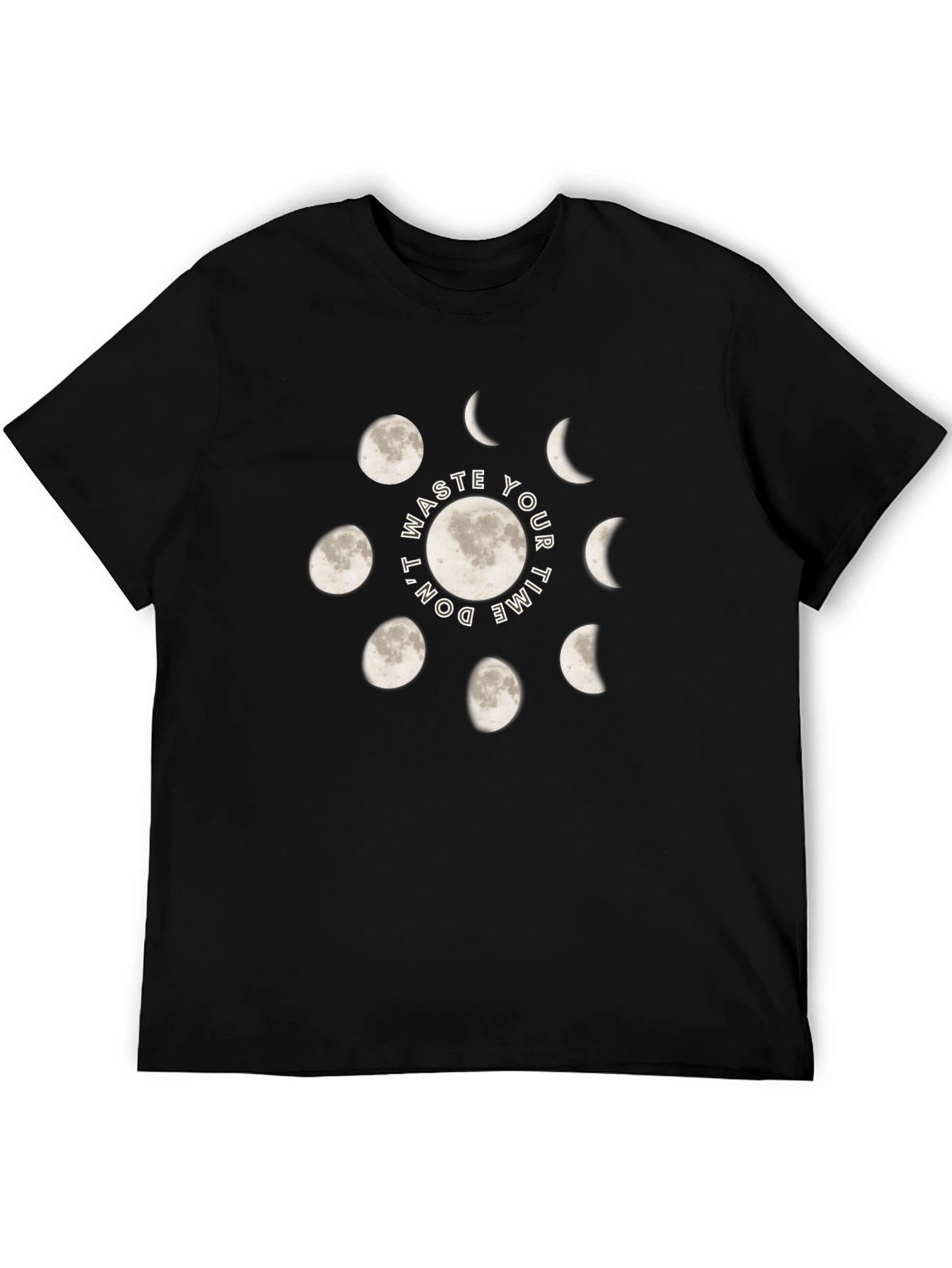 Black Lunar Cycle Graphic Tee - Don't Waste Your Time view 5
