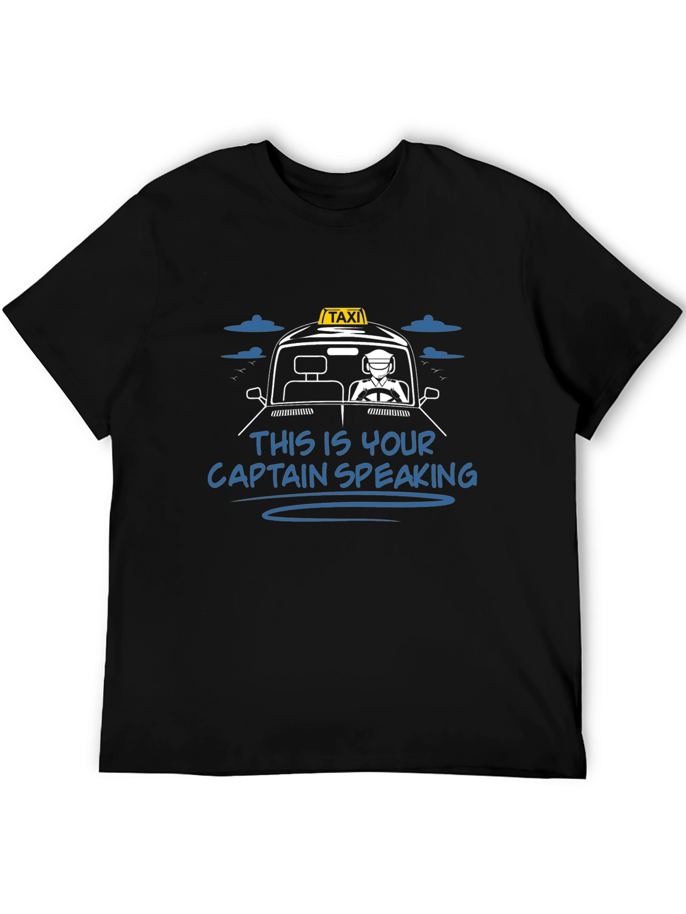 Black Taxi Captain T-Shirt - Driving Humor Tee view 5