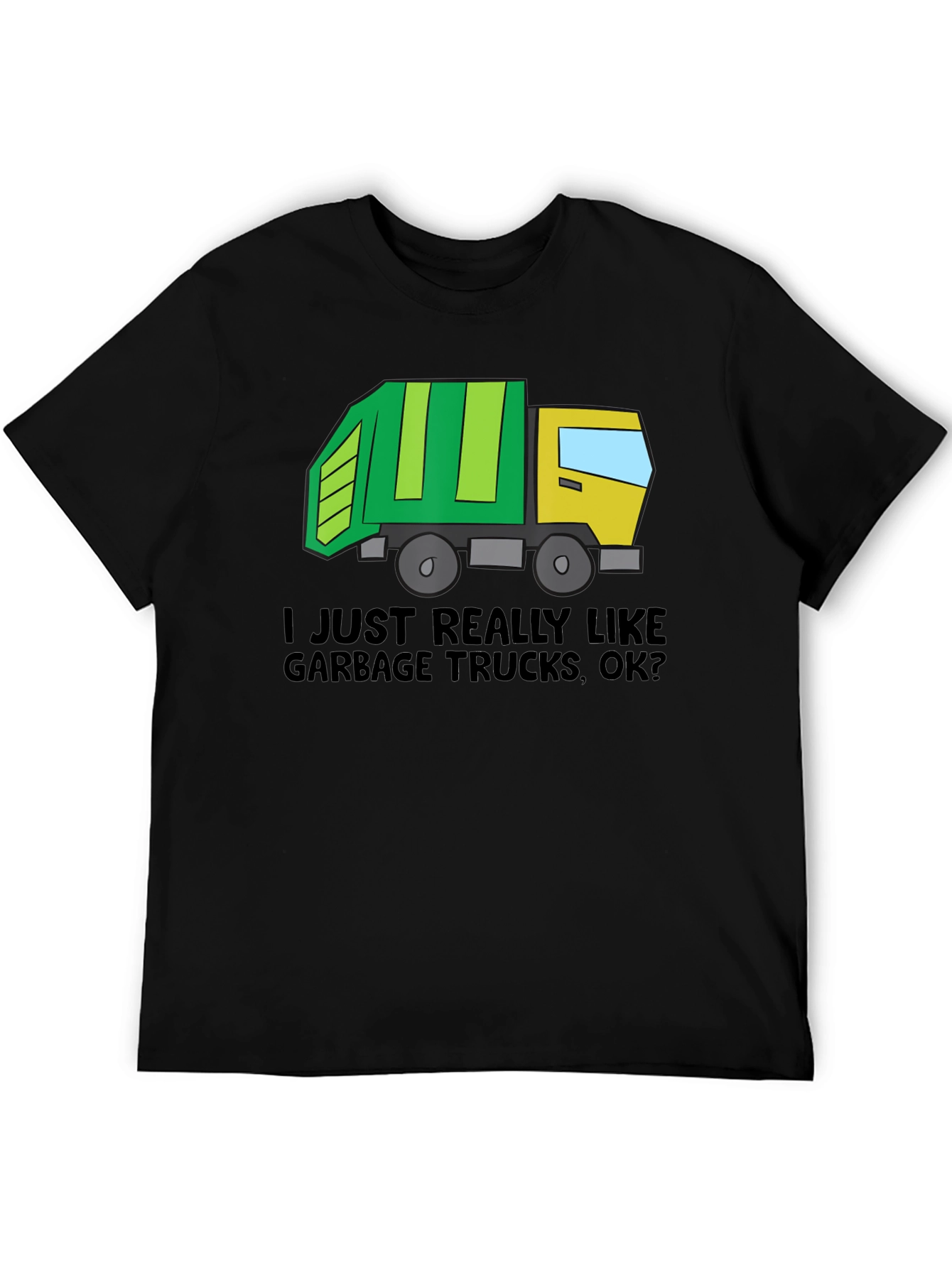 Black Garbage Truck Lover T-Shirt view 5
