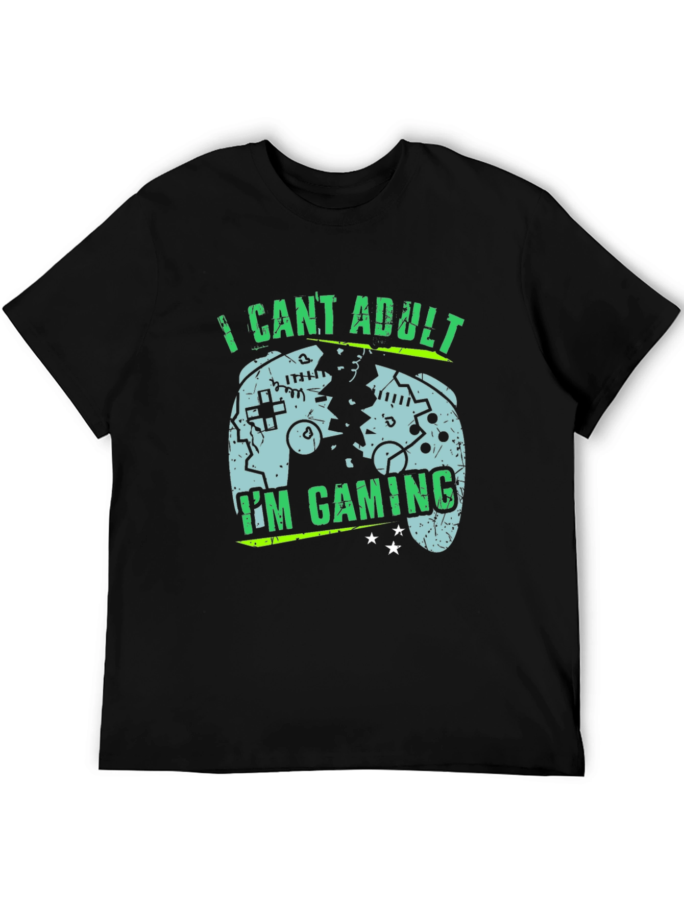Black I Can't Adult I'm Gaming T-Shirt view 5