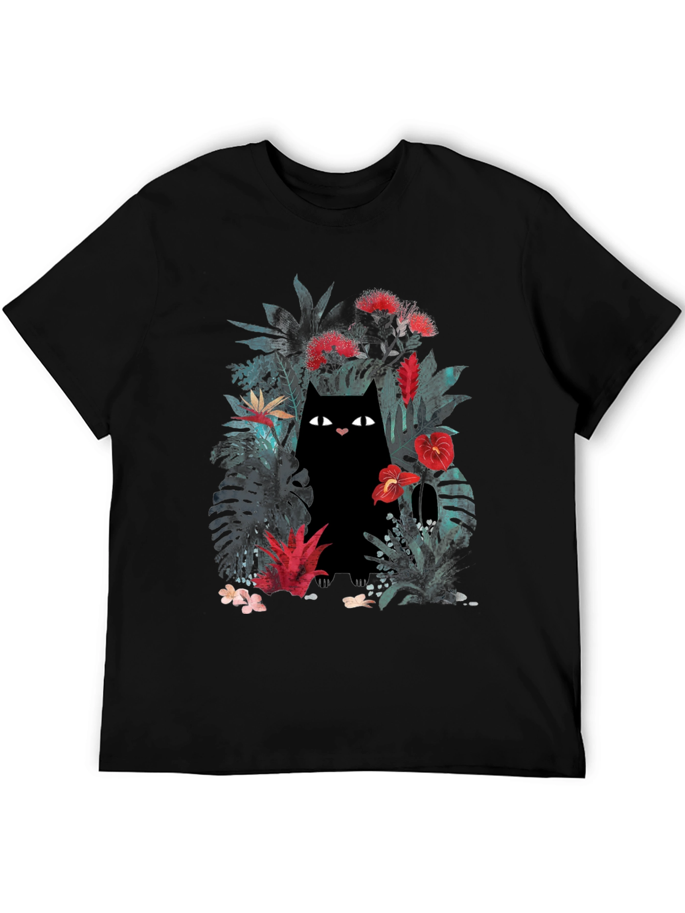 Black Jungle Cat Graphic Tee - Black view 5