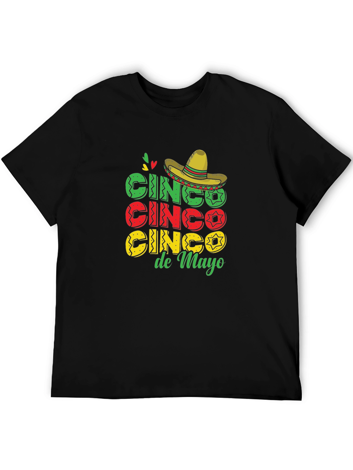 Black Cinco De Mayo T-Shirt Black Cotton view 5
