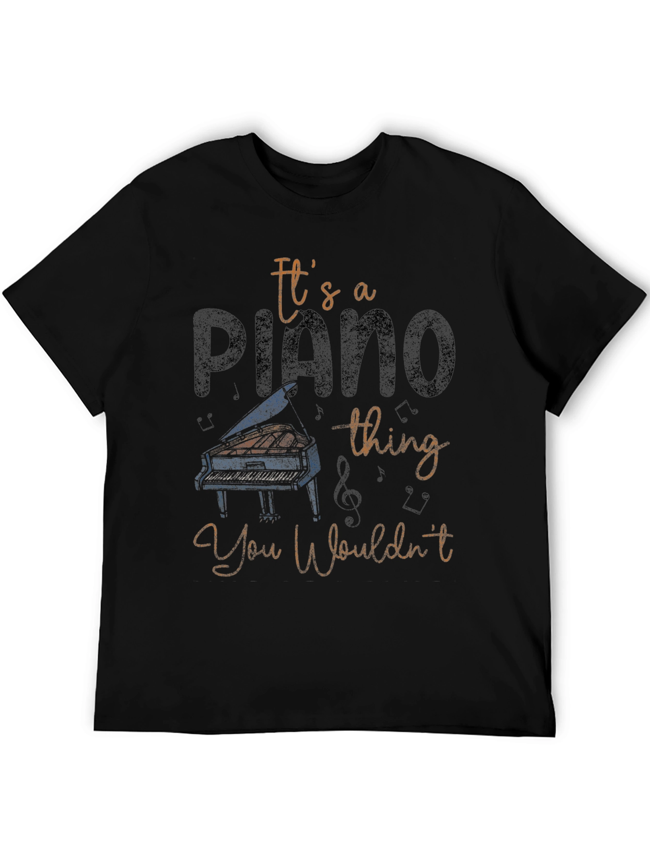 Black It's a Piano Thing T-Shirt view 5