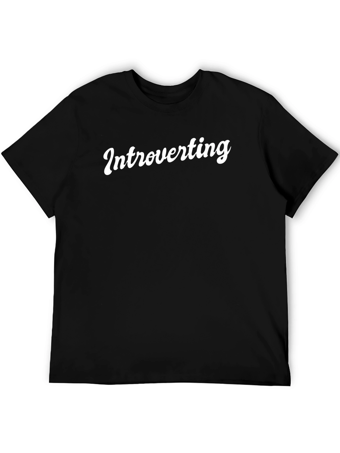 Black Introverting Graphic Tee - Soft Cotton Casual T-Shirt view 5