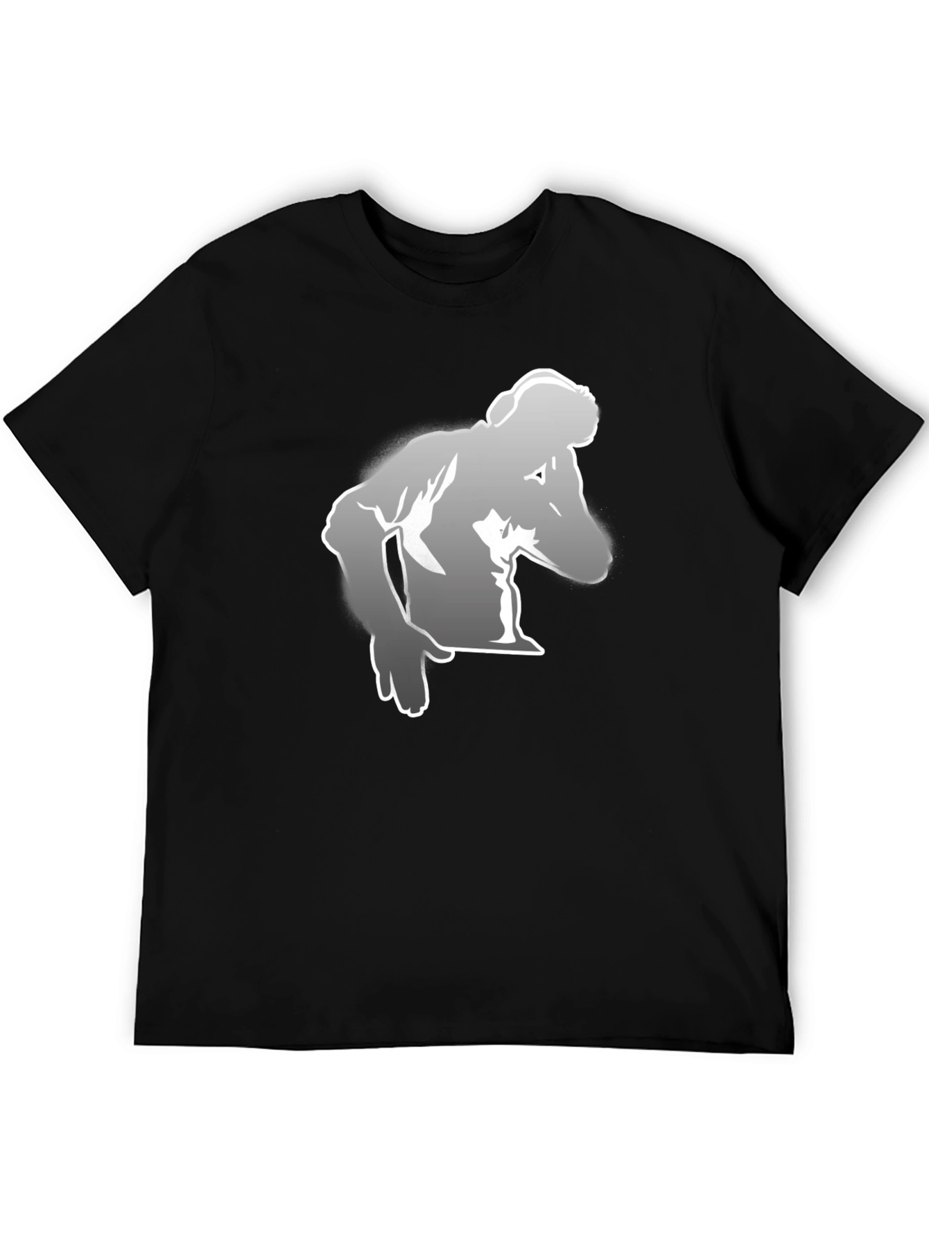Black Stylish Black T-Shirt with Graphic Print view 5