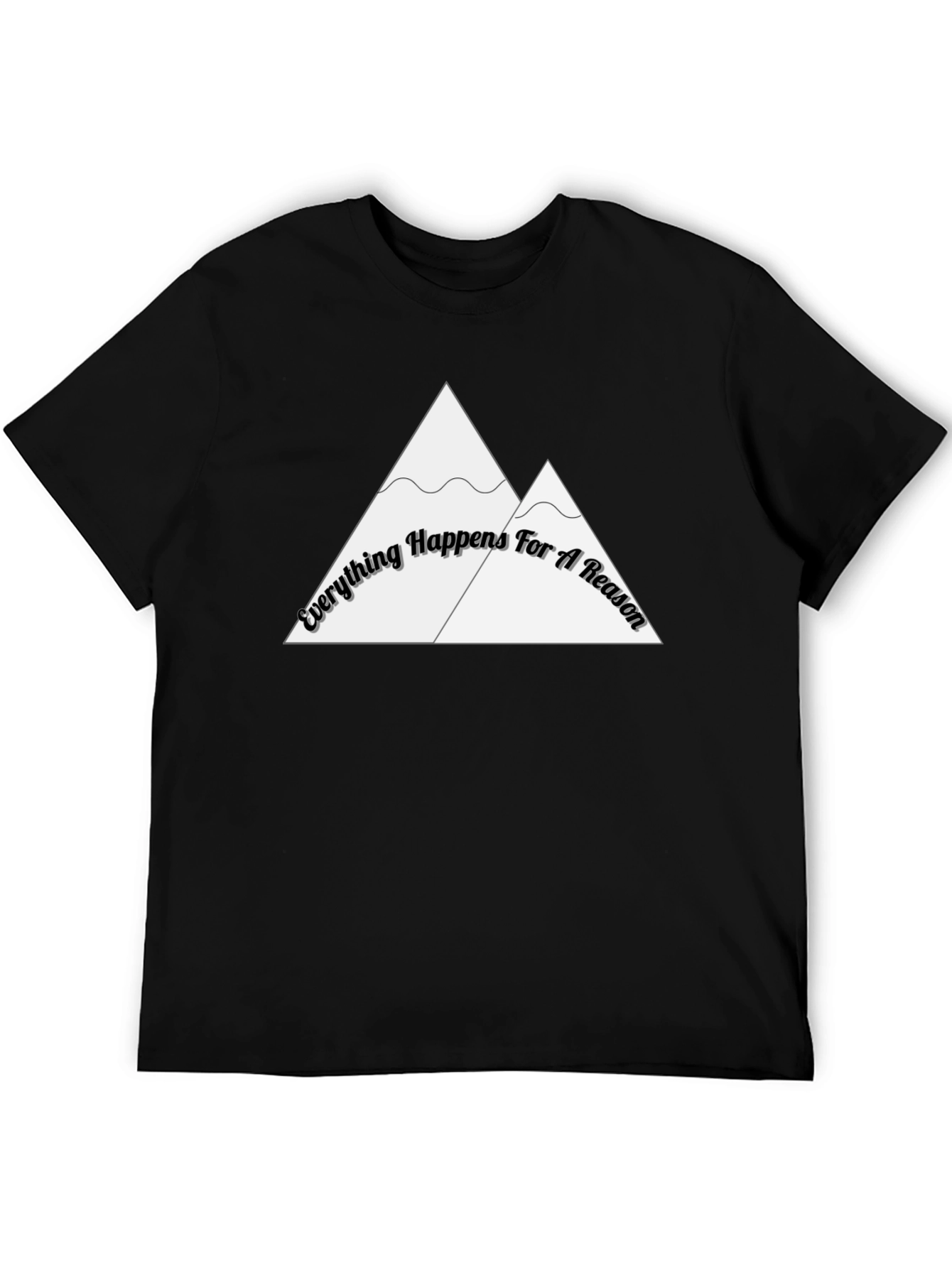 Black Everything Happens For A Reason Black T-Shirt view 5