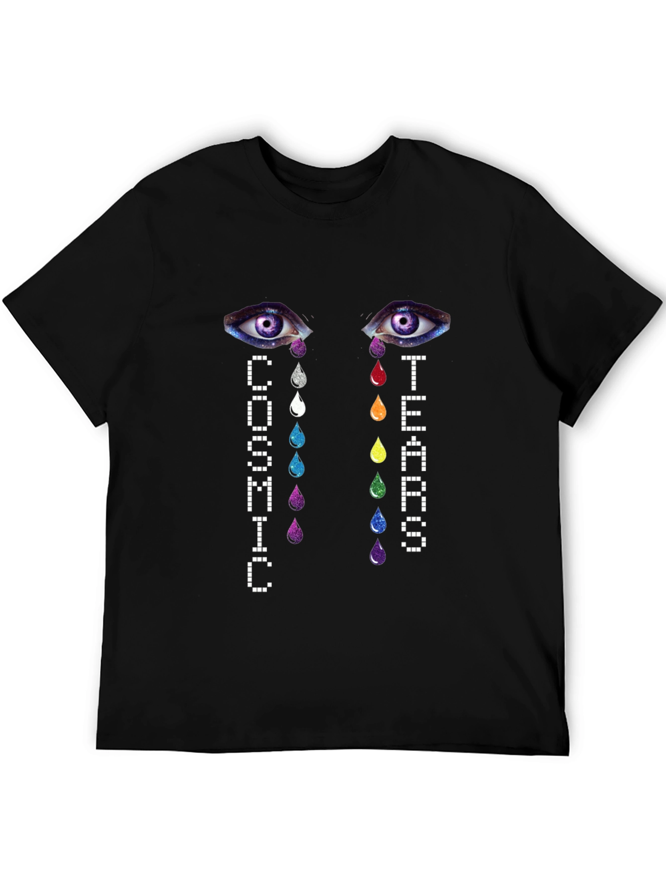 Black Cosmic Tears Graphic Tee - Soft Black Cotton view 5
