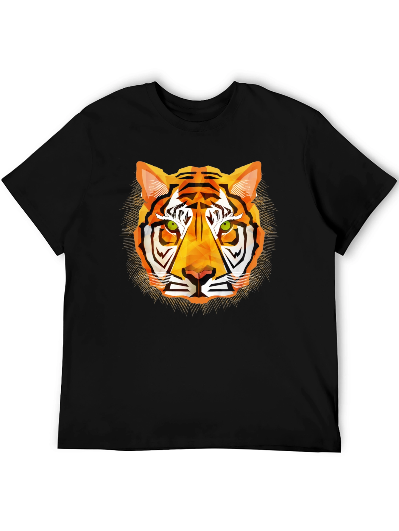 Black Geometric Tiger Graphic T-Shirt - Modern Style view 5