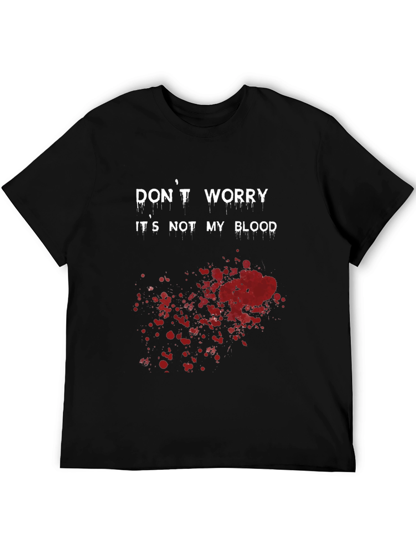 Black Funny Halloween T-Shirt: Don't Worry, It's Not My Blood view 5