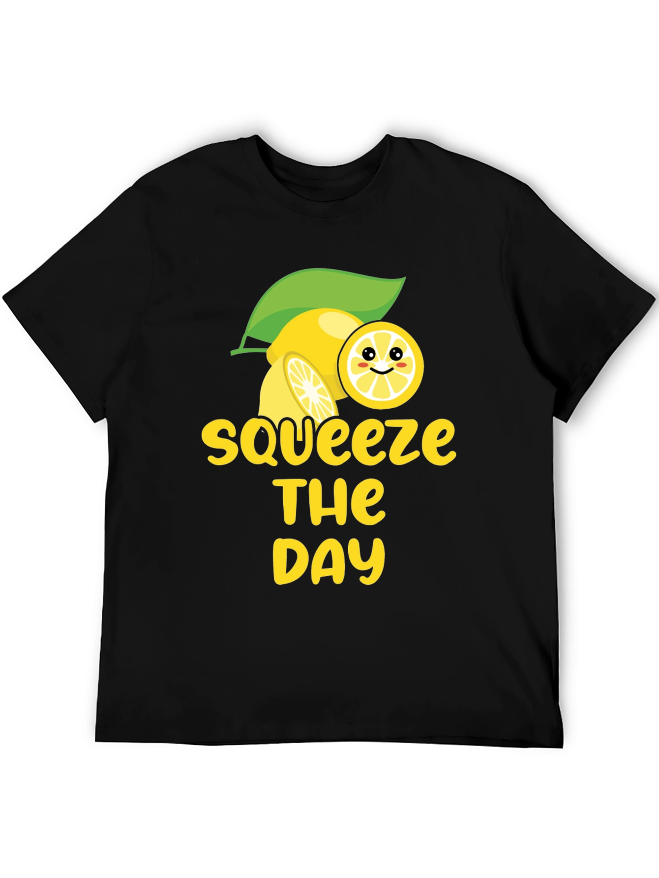 Black Squeeze the Day Graphic Tee - Black Cotton view 5