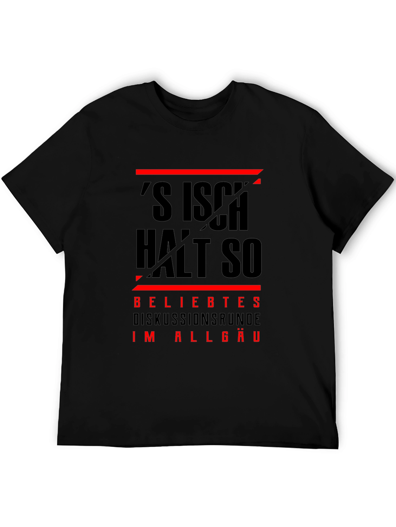Black Black T-Shirt with German Slogan view 5