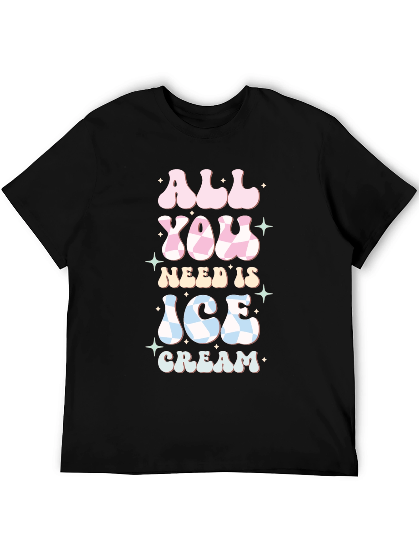 Black All You Need Is Ice Cream Graphic Tee view 5