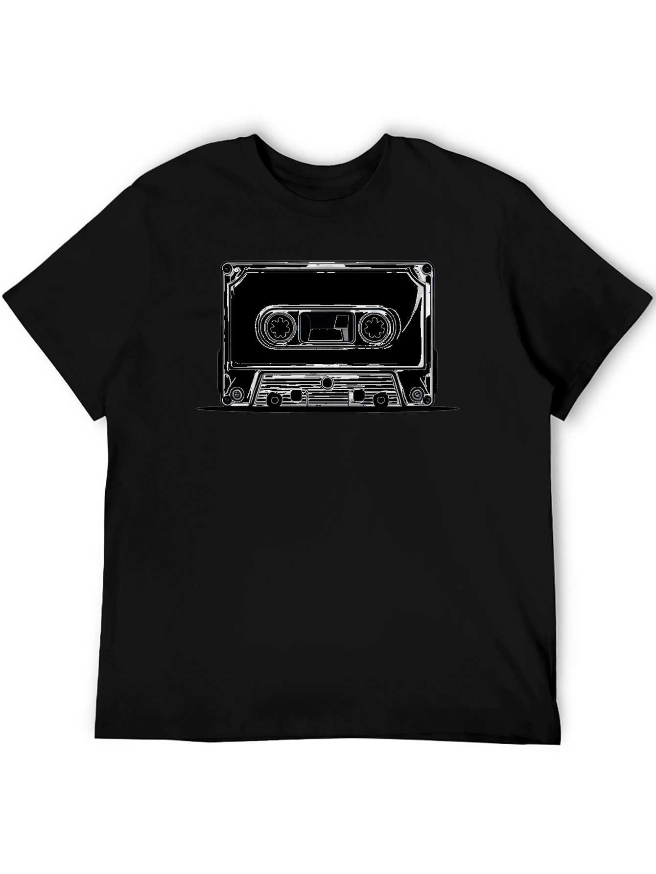 Black Retro Cassette Tape Graphic T-Shirt - Classic Music Tee view 5